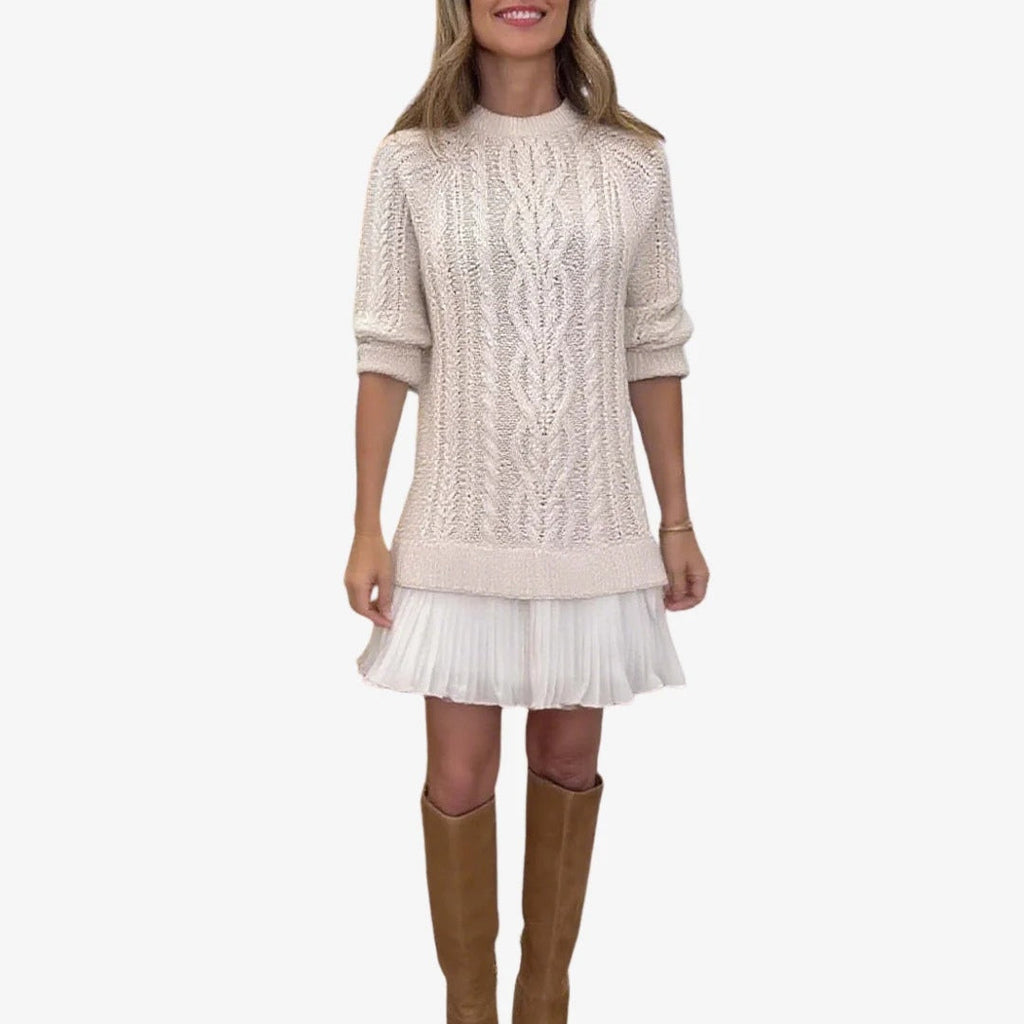Robe Pull Torsadée Femme Chaude | Automne & Hiver