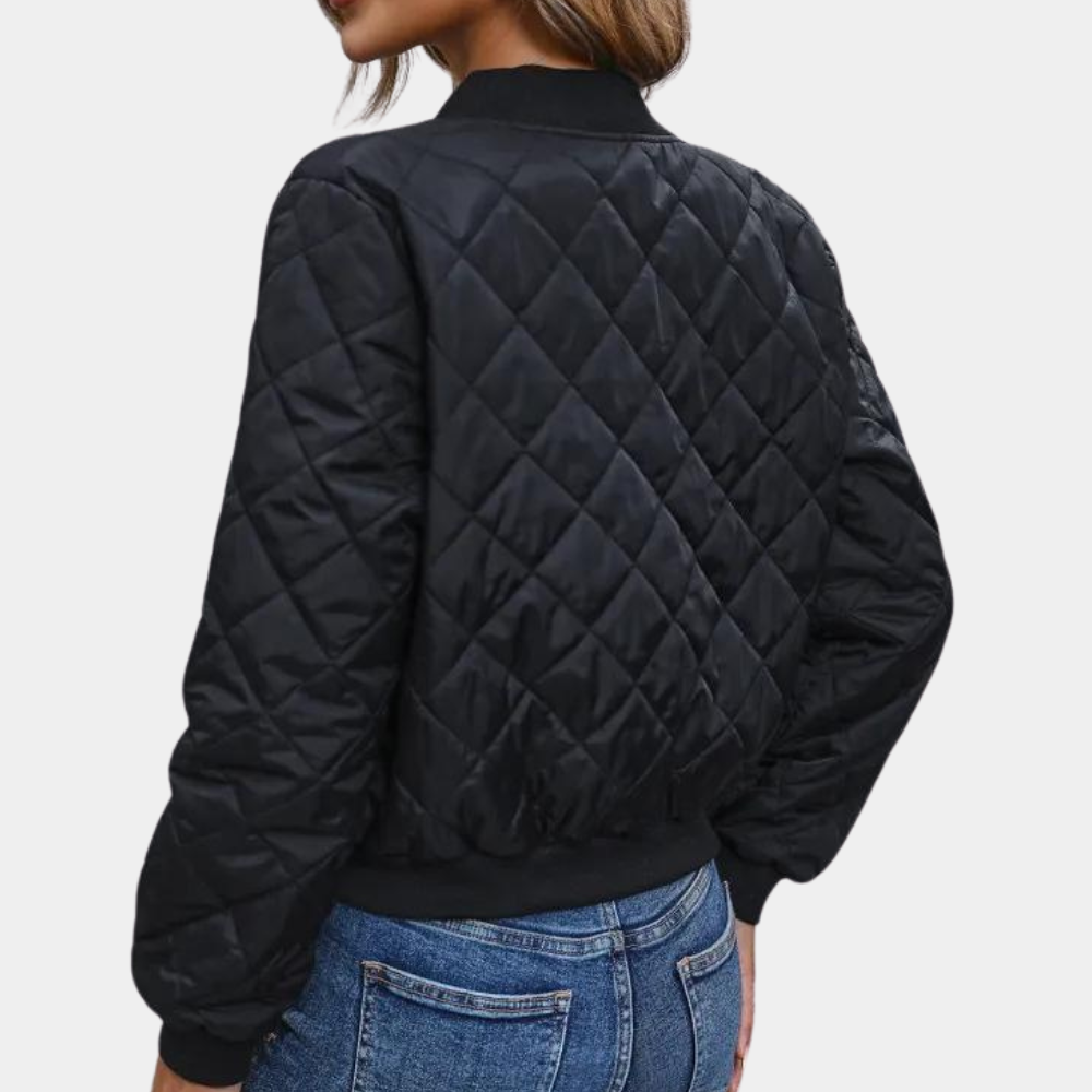 Blouson Bomber Femme Matelassé À Fermeture Zippée