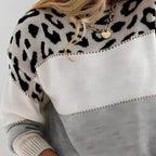 Pull en maille à imprimé léopard pour femme élégant et confortable