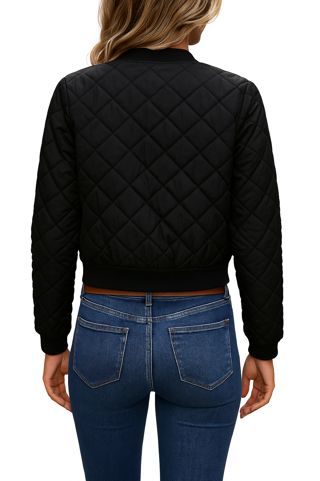 Bomber Matelassé Femme À Motif Losanges – Veste Légère Et Moderne