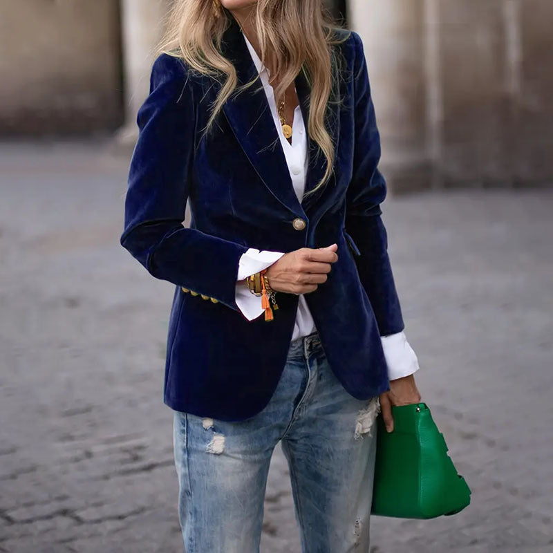 Blazer en Velours Femme – Élégance Chic et Raffinée
