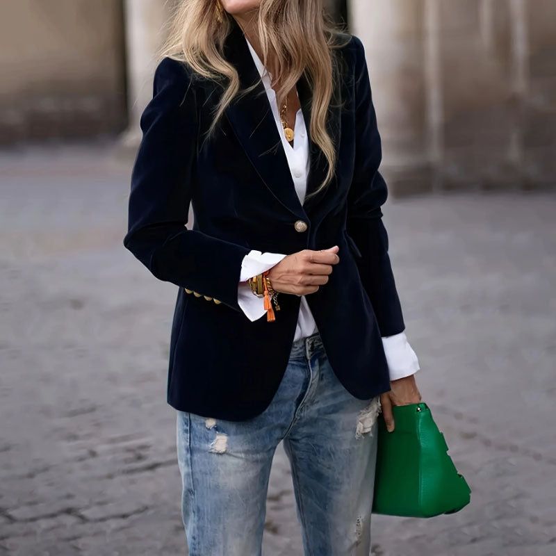 Blazer en Velours Femme – Élégance Chic et Raffinée