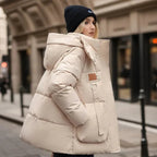 Veste Puffer Femme Matelassée Avec Capuche Coupe Confort Hiver Urbain
