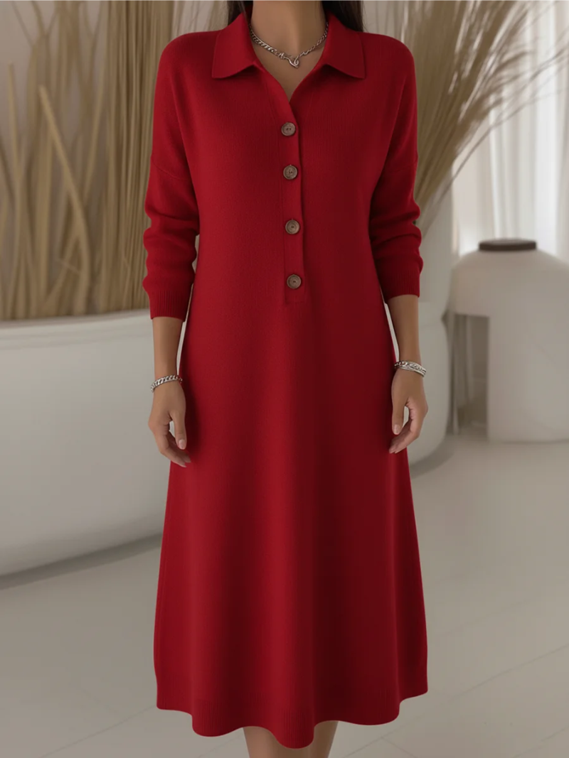 Robe Longue Femme Fluide à Boutons Col Chemise pour Style Élégant et Confort Quotidien