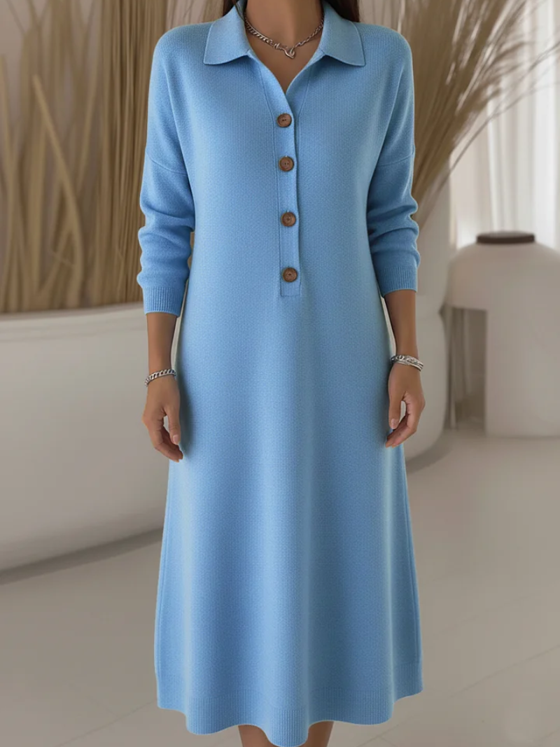 Robe Longue Femme Fluide à Boutons Col Chemise pour Style Élégant et Confort Quotidien