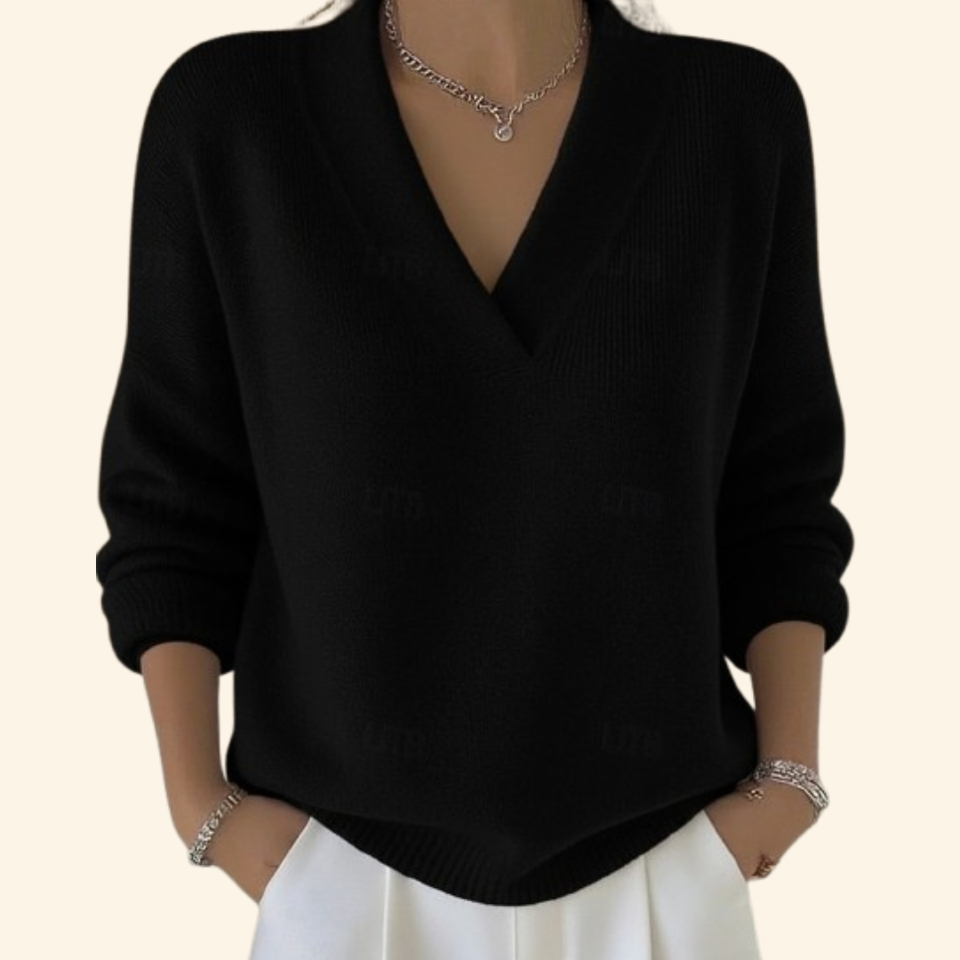 Pull femme col V doux | Élégant & confortable