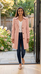 Manteau Trench Femme Élégant Vintage Coupe Ajustée Style Intemporel
