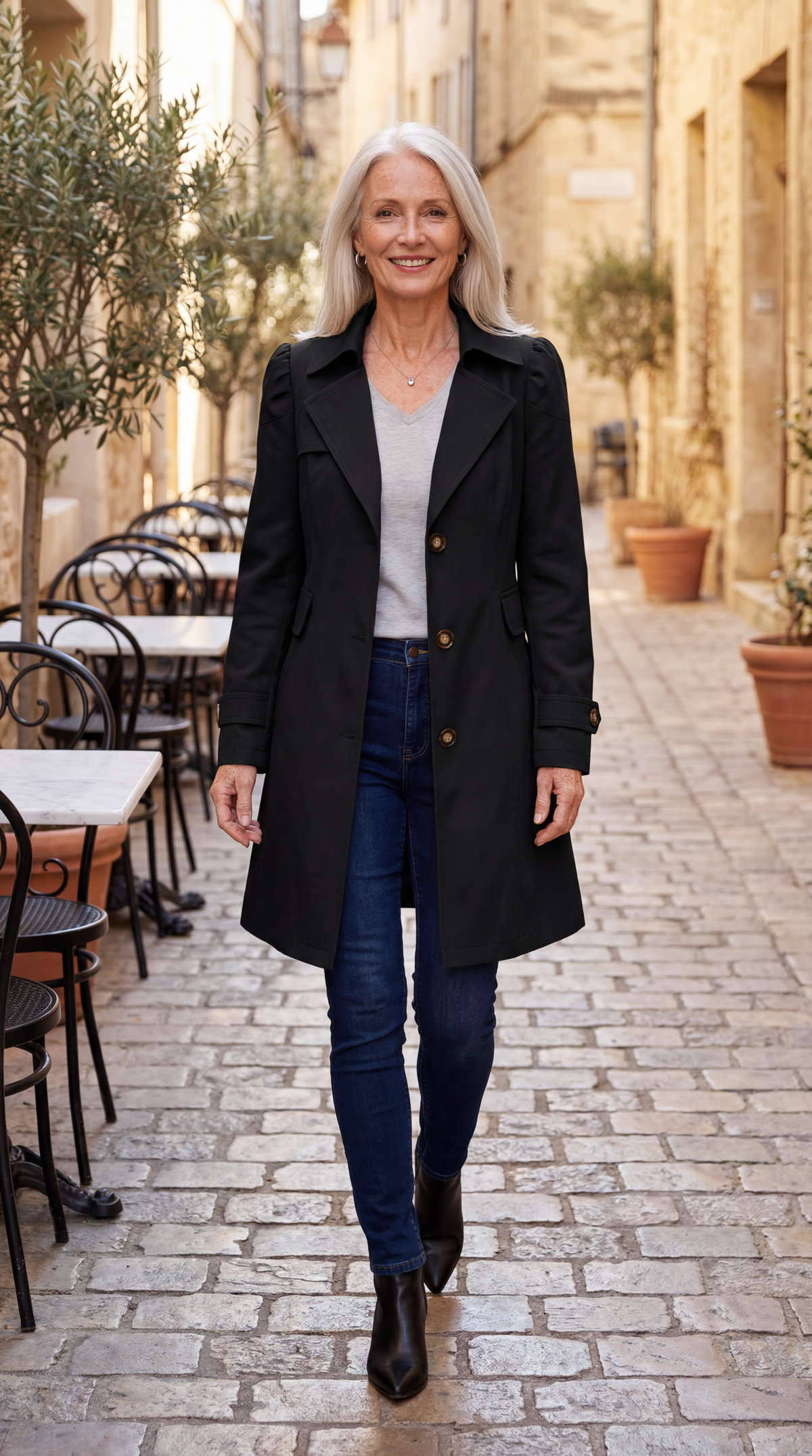 Manteau Trench Femme Élégant Vintage Coupe Ajustée Style Intemporel