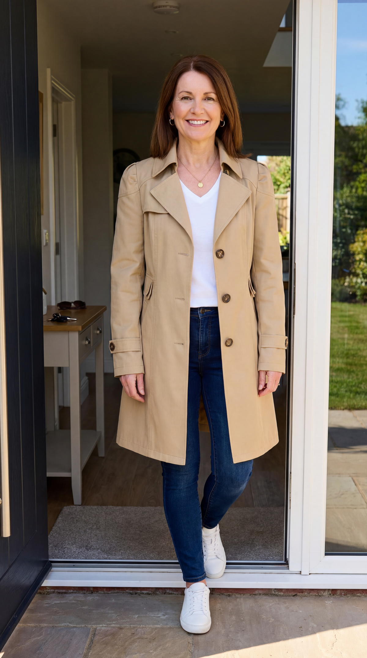 Manteau Trench Femme Élégant Vintage Coupe Ajustée Style Intemporel