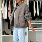 Bomber Femme Oversize Matelassé Coupe Ample Confort Quotidien