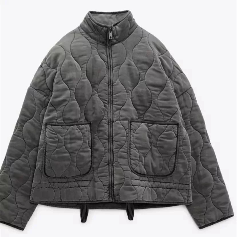 Veste matelassée vintage pour femme – manteau décoratif chaud et élégant