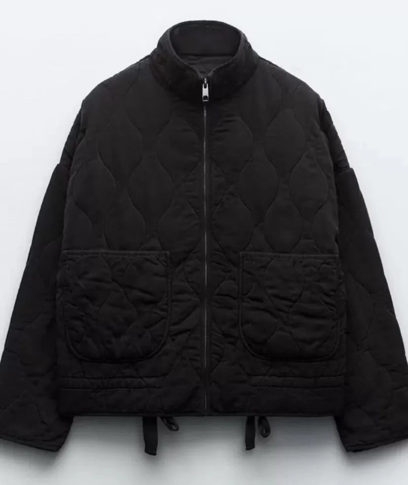 Veste matelassée vintage pour femme – manteau décoratif chaud et élégant
