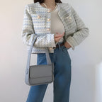 Blazer Femme Courte Coupe Structurée Tissu Texturé Style Élégant Quotidien