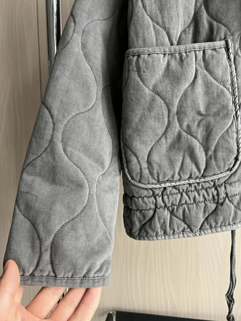 Veste matelassée vintage pour femme – manteau décoratif chaud et élégant