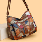 Sac à main en cuir patchwork artisanal – Design mosaïque élégant et unique