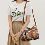 Sac à main en cuir patchwork artisanal – Design mosaïque élégant et unique