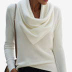 Pull à col drapé pour femme doux et élégant au quotidien