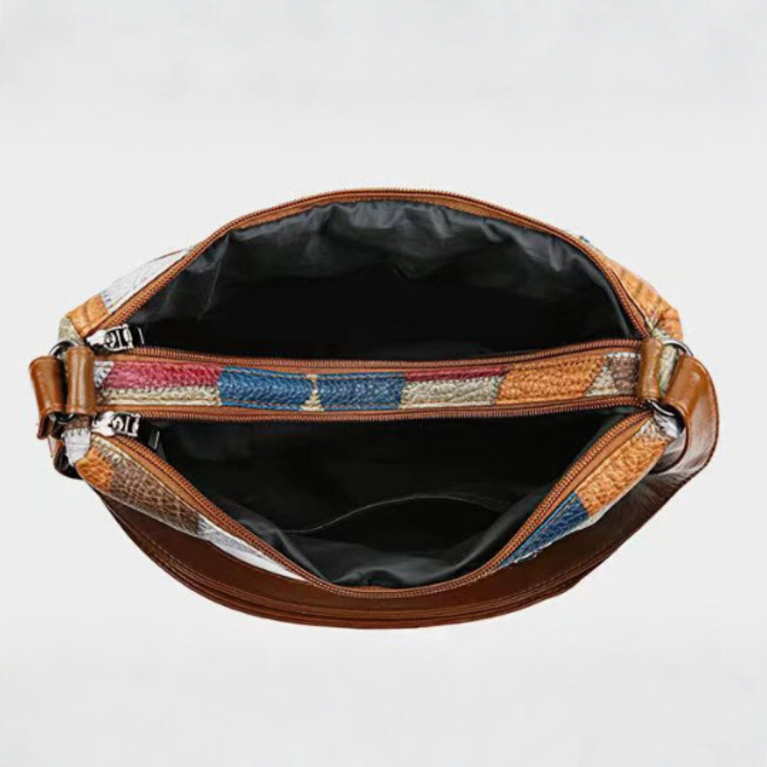 Sac à main en cuir patchwork artisanal – Design mosaïque élégant et unique