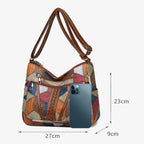 Sac à main en cuir patchwork artisanal – Design mosaïque élégant et unique
