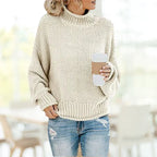 Pull Col Roulé Maille Épaisse – Confort Hivernal Intemporel