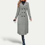 Manteau long femme à double boutonnage – élégant et moderne