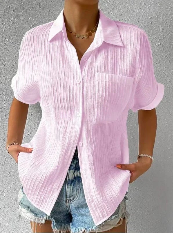Chemise Femme Légère Col Classique Boutonnée Coupe Décontractée