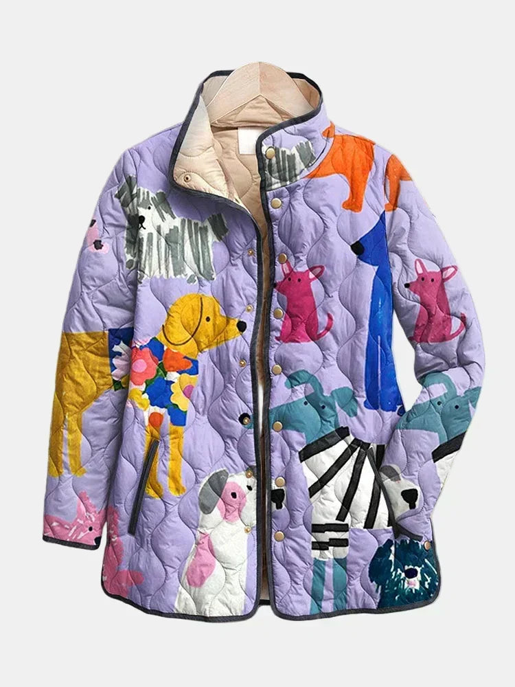 Michèle | Veste matelassée aux petits chiens