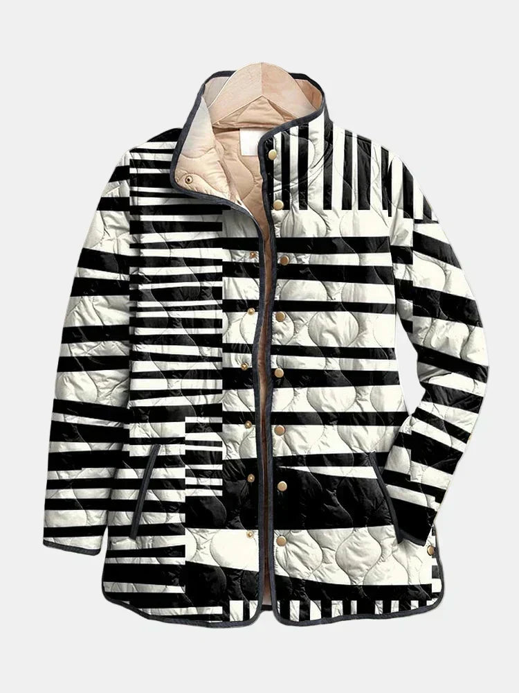 Véronique | Veste matelassée à rayures graphiques