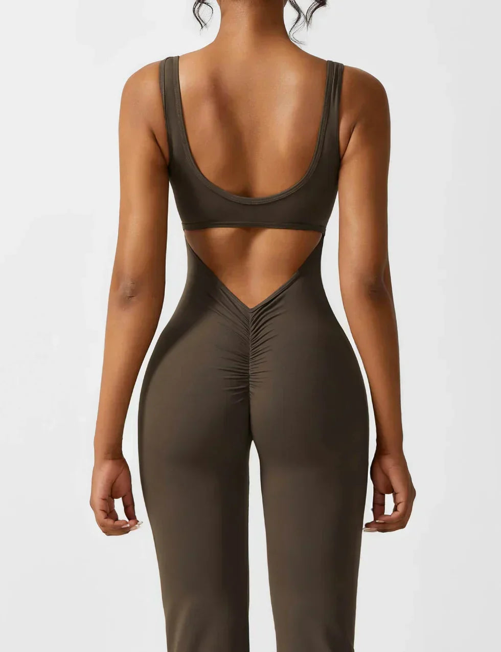 Combinaison flare femme dos ouvert – combinaison sculptante extensible pour sport et loisirs