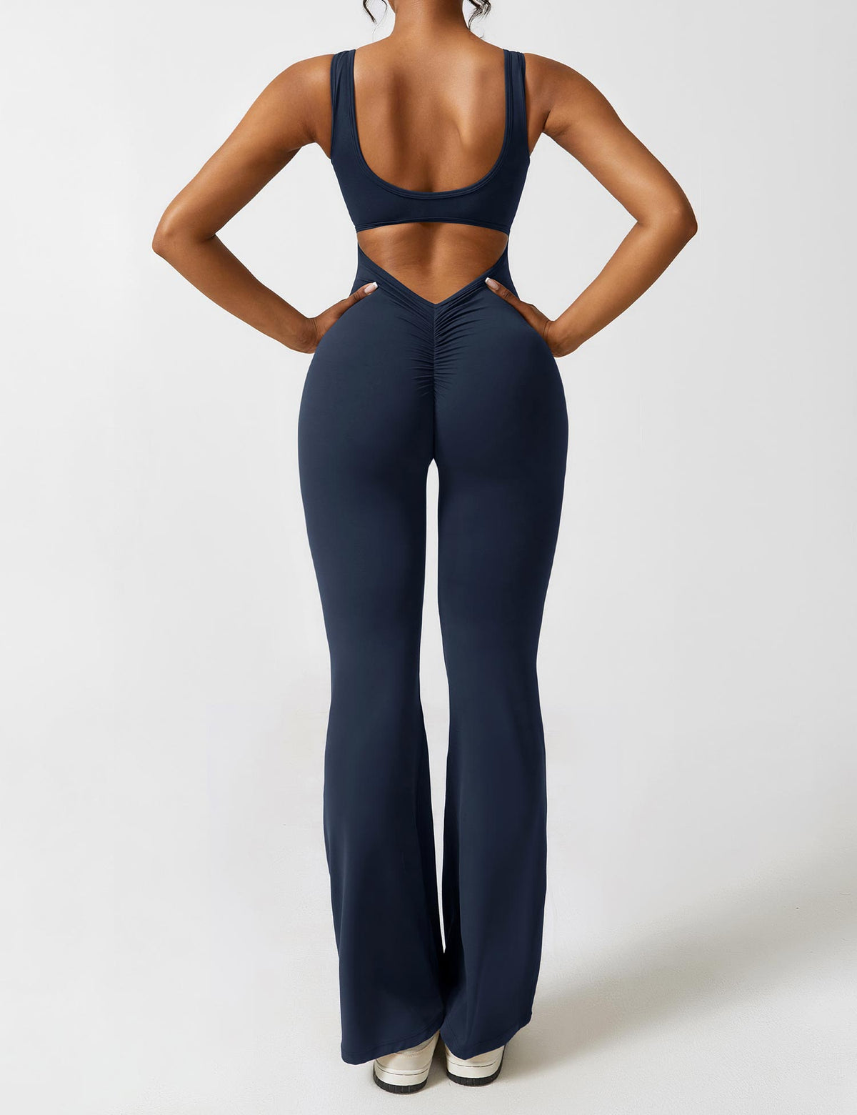 Combinaison flare femme dos ouvert – combinaison sculptante extensible pour sport et loisirs