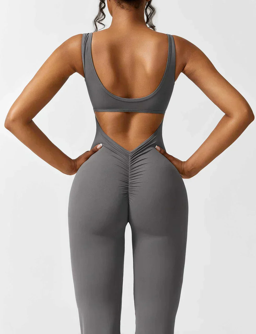 Combinaison flare femme dos ouvert – combinaison sculptante extensible pour sport et loisirs