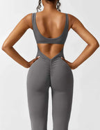 Combinaison flare femme dos ouvert – combinaison sculptante extensible pour sport et loisirs