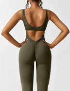 Combinaison flare femme dos ouvert – combinaison sculptante extensible pour sport et loisirs