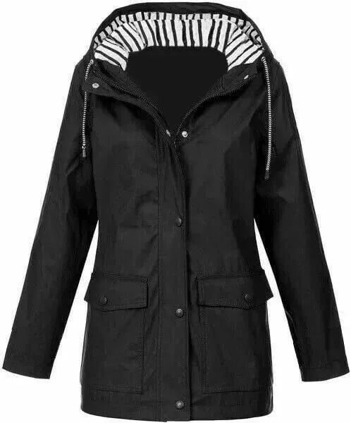 Veste imperméable femme à capuche avec poches pratiques