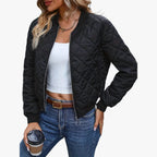 Bomber Matelassé Femme À Motif Losanges – Veste Légère Et Moderne