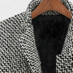 Manteau femme motif pied-de-poule – manteau élégant à double boutonnage