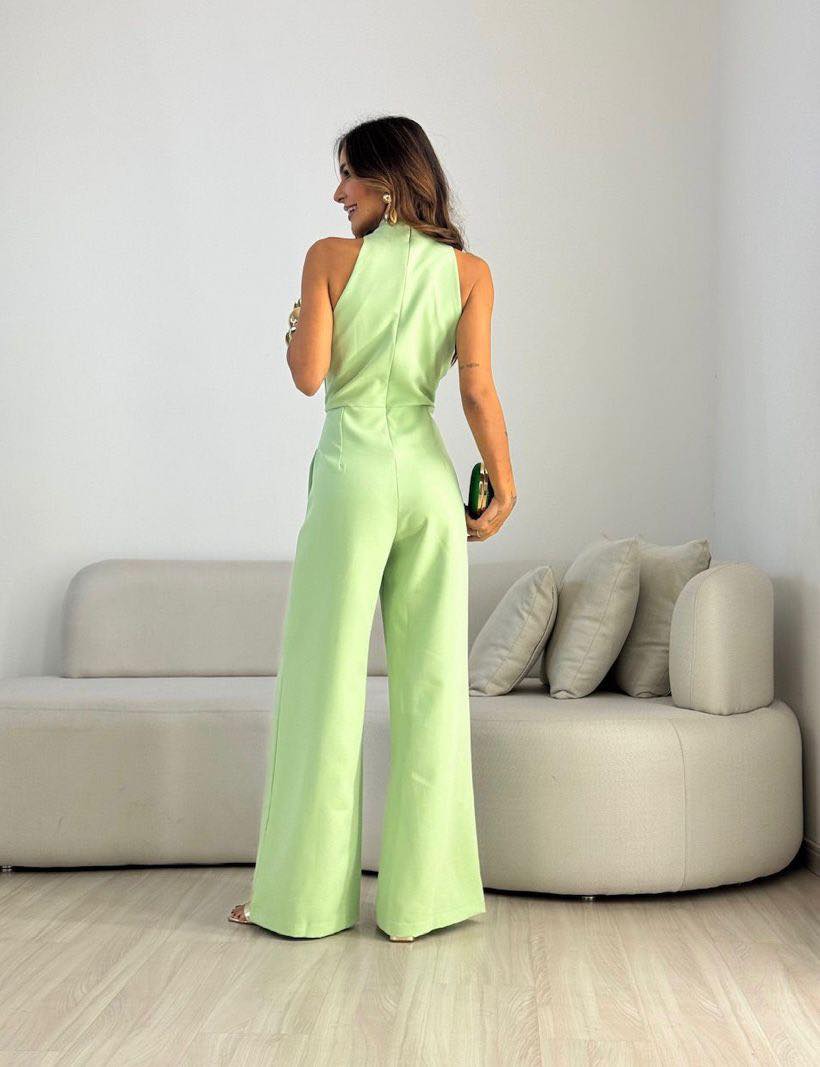 Combinaison Femme Fluide Col Drapé Taille Nouée Coupe Élégante