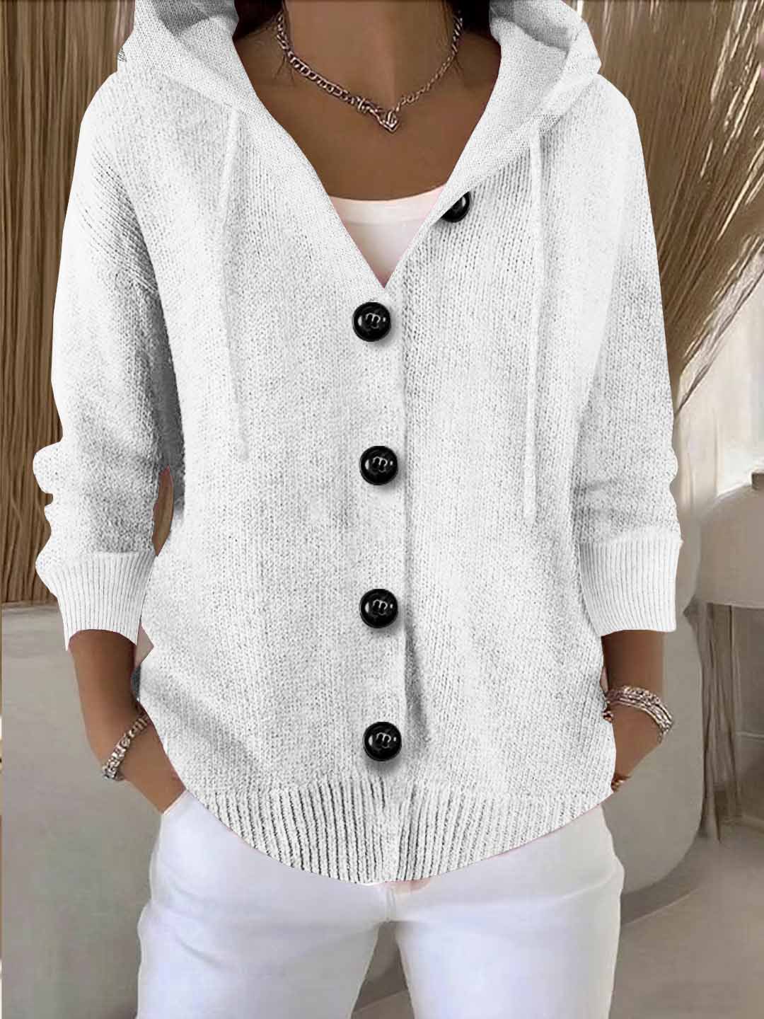 Cardigan ample femme en tricot avec capuche – doux, chaud et élégant pour le quotidien