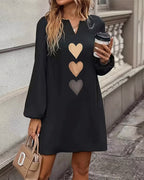 Robe droite femme à motif cœur – Confort quotidien et élégance décontractée