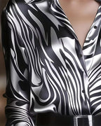 Chemise femme imprimée col V | Élégante & confortable