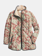 Pauline | Veste matelassée damassée terracotta