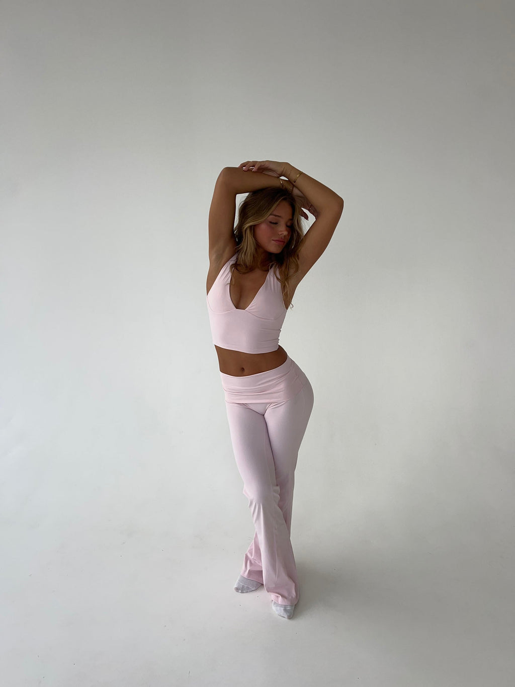 Legging flare femme taille haute extensible coupe évasée confort quotidien