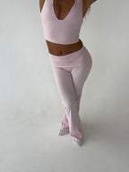 Legging flare femme taille haute extensible coupe évasée confort quotidien