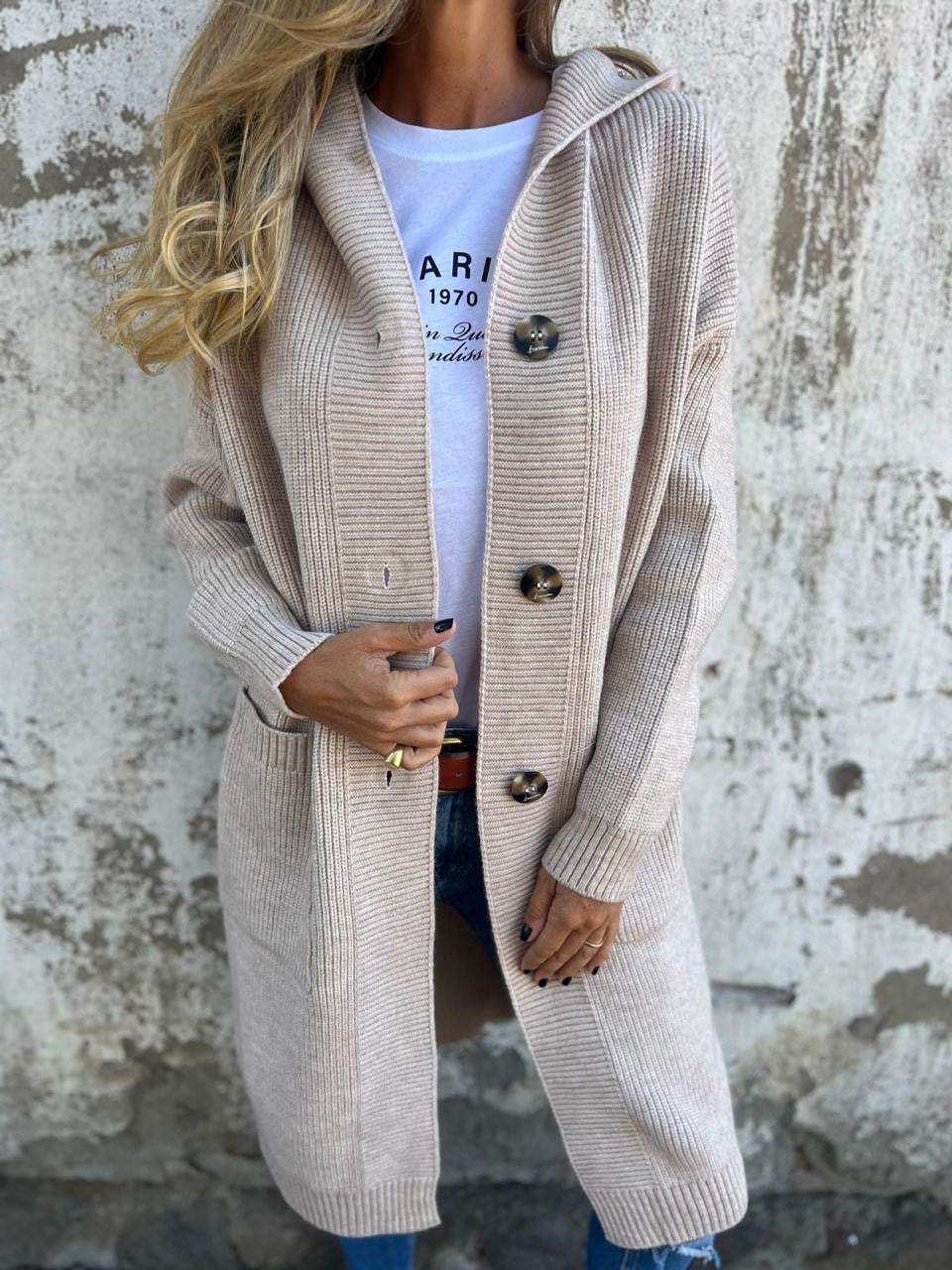Cardigan long en maille femme – coupe ample, doux et élégant pour toutes les saisons