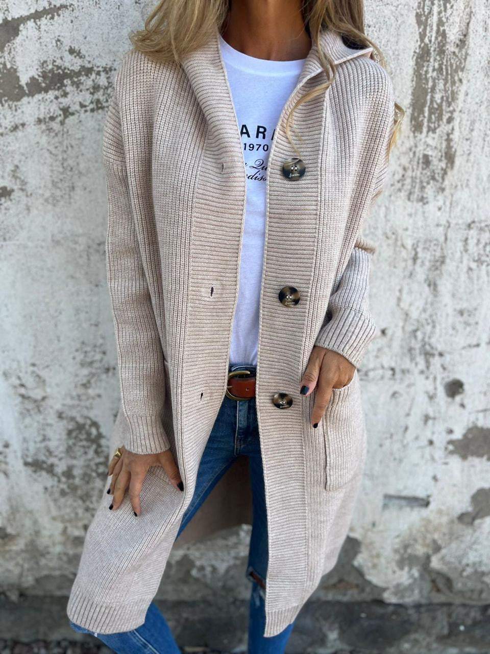 Cardigan long en maille femme – coupe ample, doux et élégant pour toutes les saisons