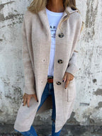 Cardigan long en maille femme – coupe ample, doux et élégant pour toutes les saisons