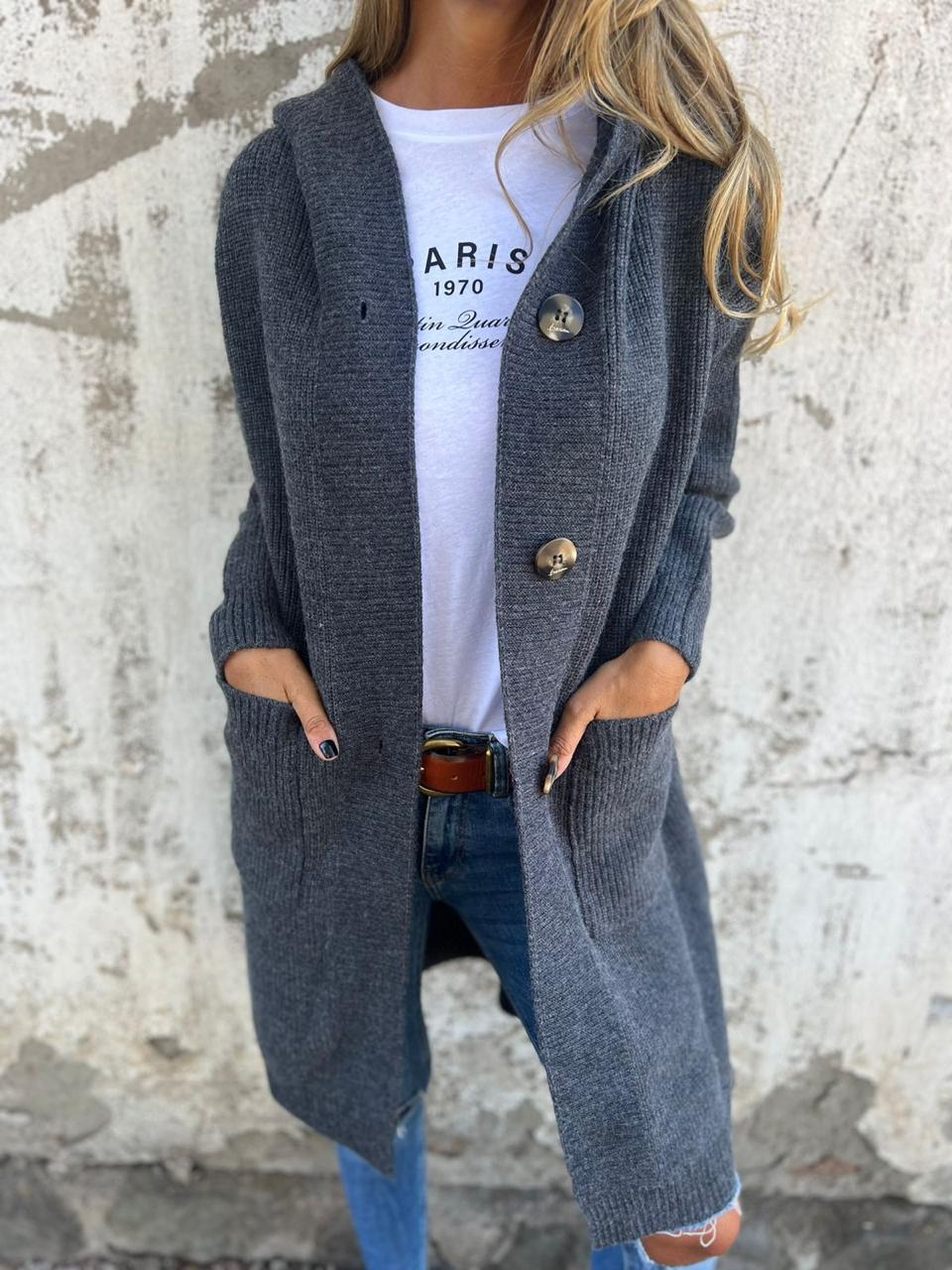 Cardigan long en maille femme – coupe ample, doux et élégant pour toutes les saisons