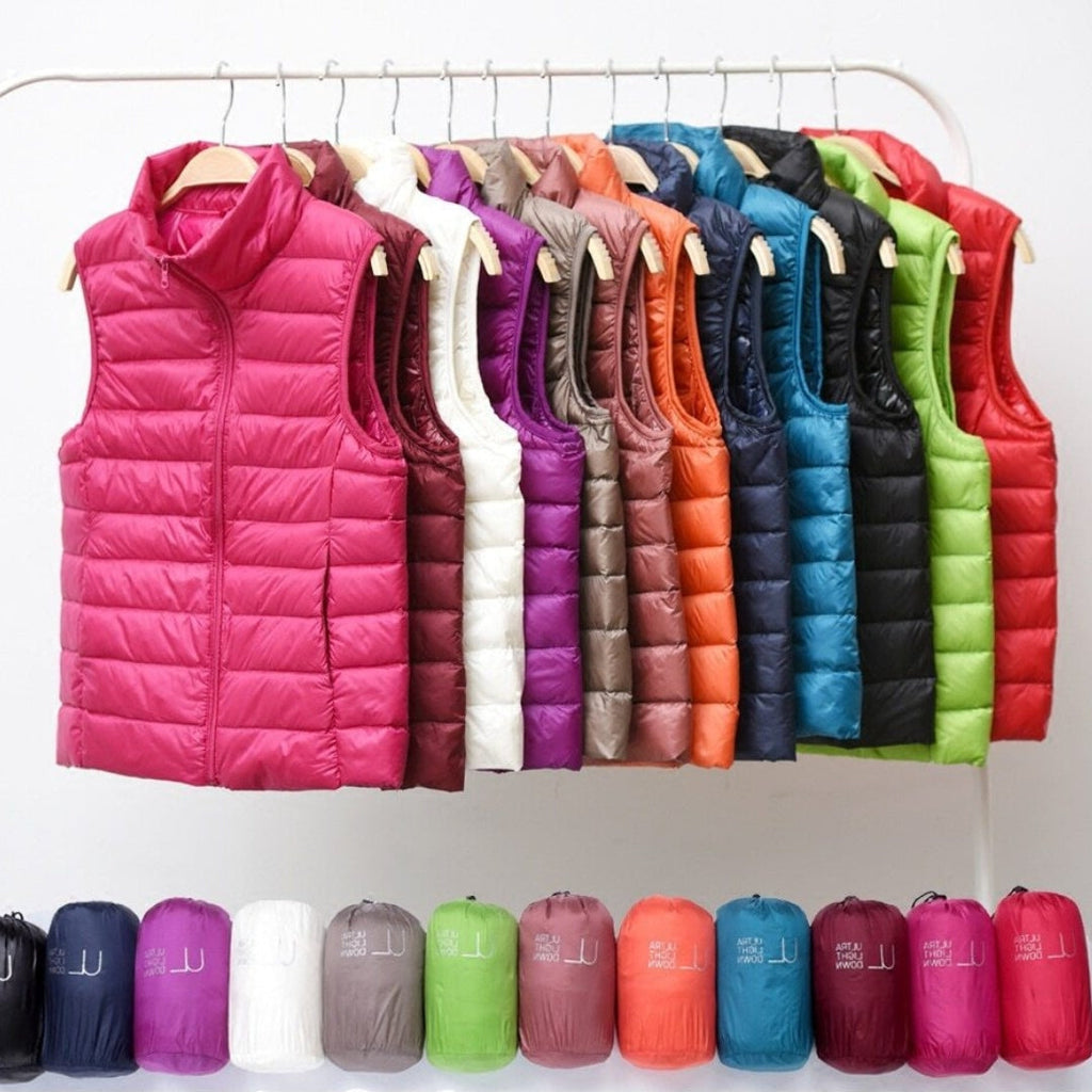 Gilet léger plissé femme – Rembourrage en plumes, élégant