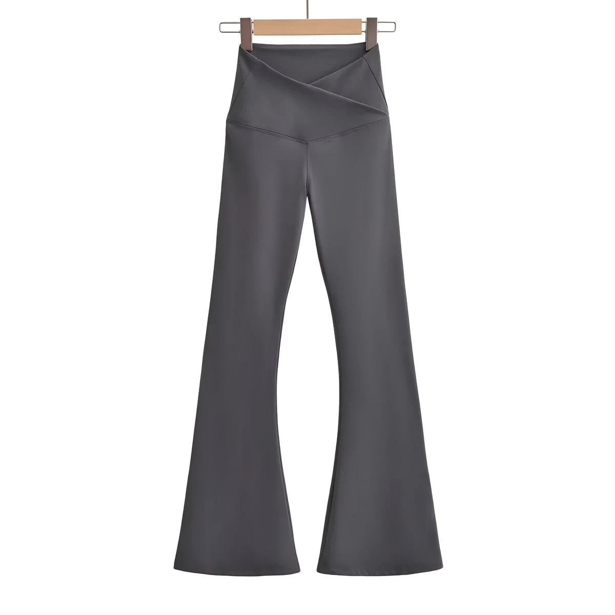 Pantalon flare femme taille haute – pantalon évasé extensible pour sport et quotidien