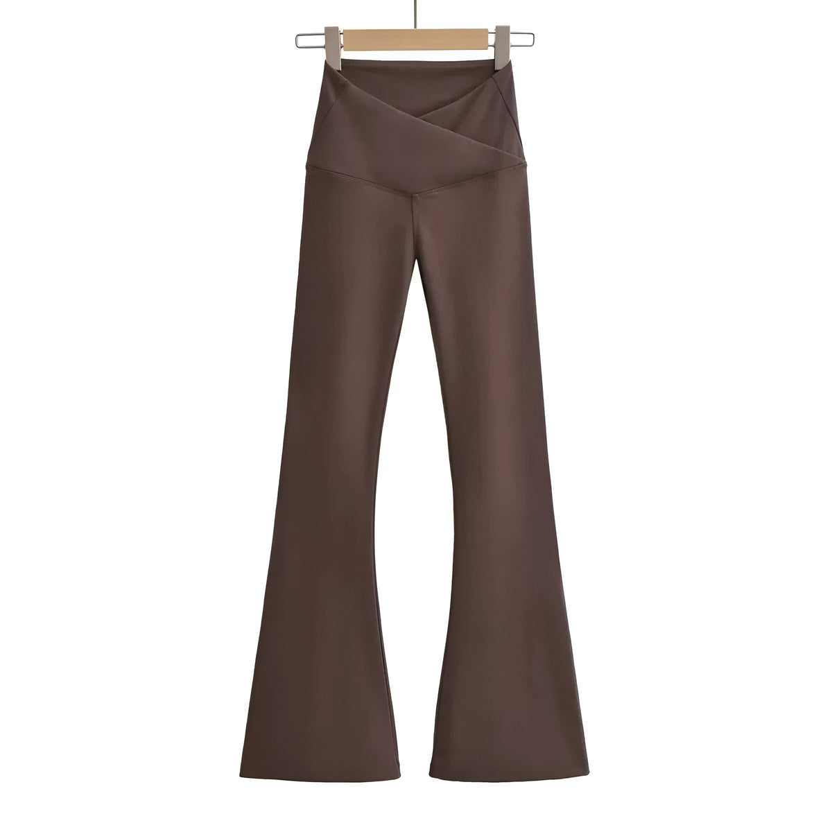 Pantalon flare femme taille haute – pantalon évasé extensible pour sport et quotidien